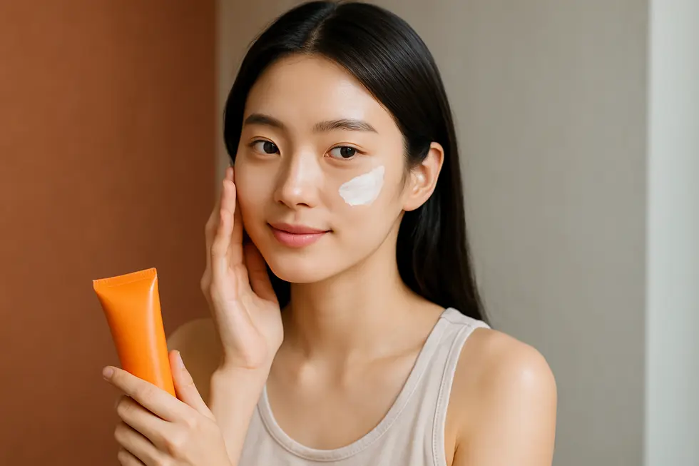 施術後の肌を守るための、保湿と紫外線対策の重要性を表現。