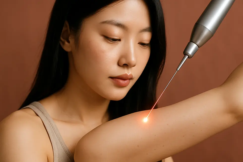 ボディトーニングのレーザー照射による肌トーン改善の仕組み