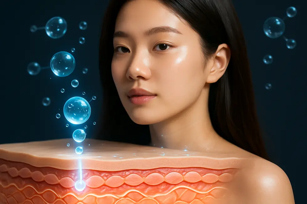 スキンブースターは肌の真皮層にヒアルロン酸を注入し、強力な保水力とコラーゲン生成促進で肌質を改善します。