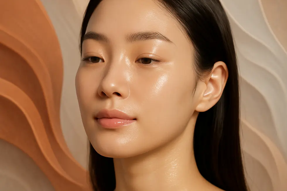 PRP治療のメカニズムと期待できる効果を視覚的に表現したイメージです。肌の再生と若返りを象徴します。