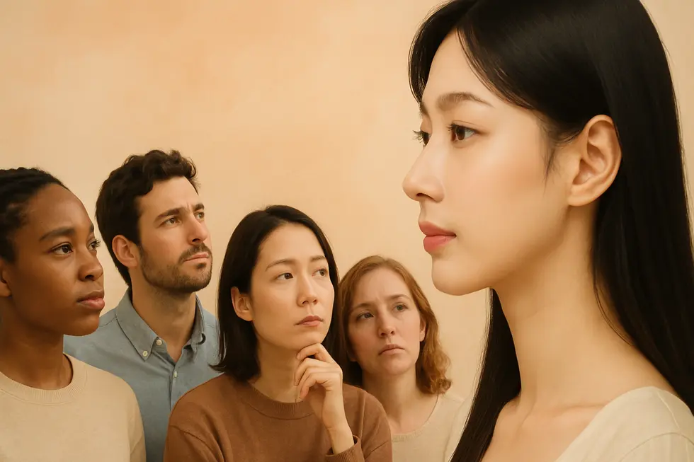 隆鼻術を検討している様々な人々。