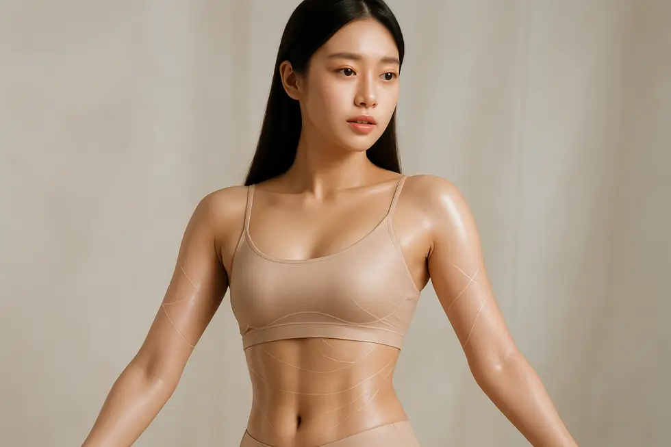 ボディ糸リフティングのメカニズム：たるみを物理的に引き上げ、コラーゲン生成を促進。