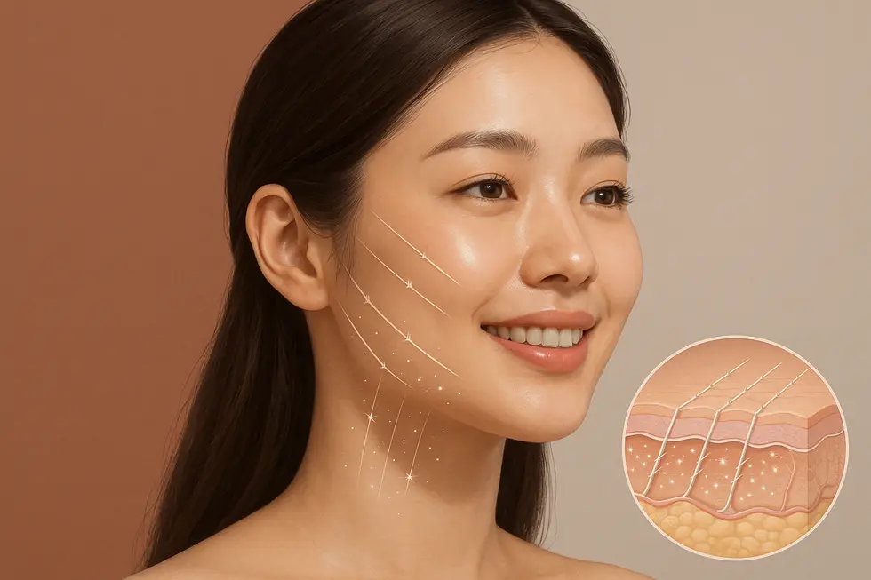 V-ROリフティングの施術原理と期待できる効果のイメージ図。