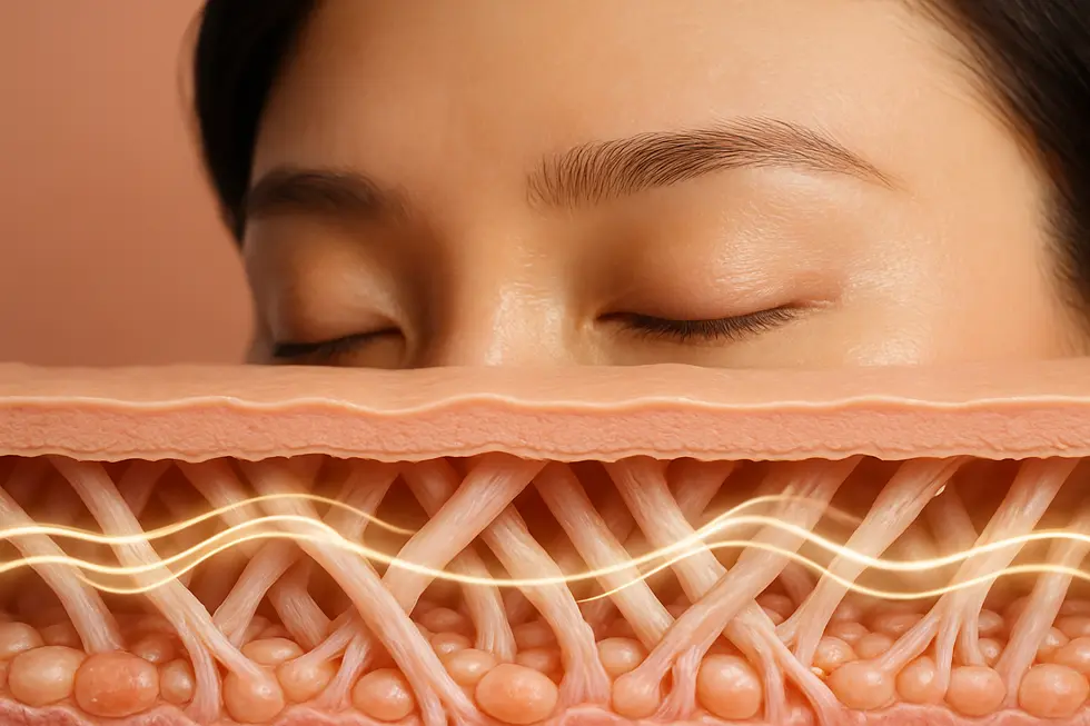 피부 속 콜라겐 재생을 촉진하는 에너지 파장의 모습