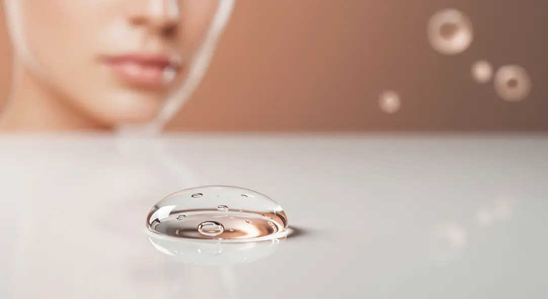 Hyaluronic acid gel, a key component in skin boosters for deep hydration.