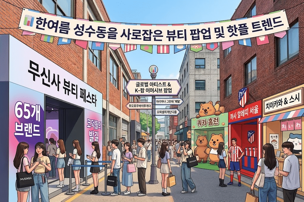 무더위 뚫고 성수동 뷰티 팝업 도장깨기