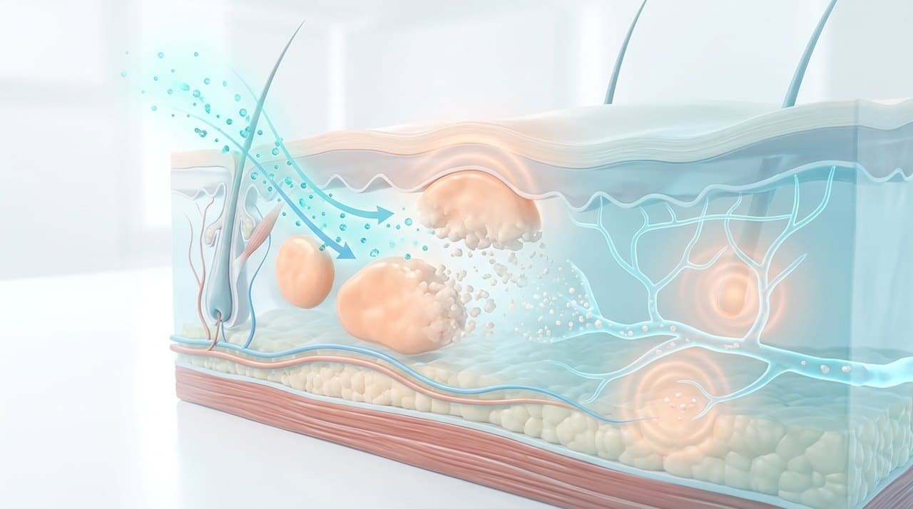 필러 녹이는 시술 회복 기간 시술 침투 깊이 및 임상 효과 비교 인포그래픽 차트