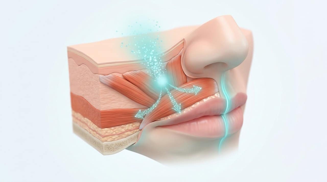 잇몸 미소 보톡스 적합 대상 시술 침투 깊이 및 임상 효과 비교 인포그래픽 차트