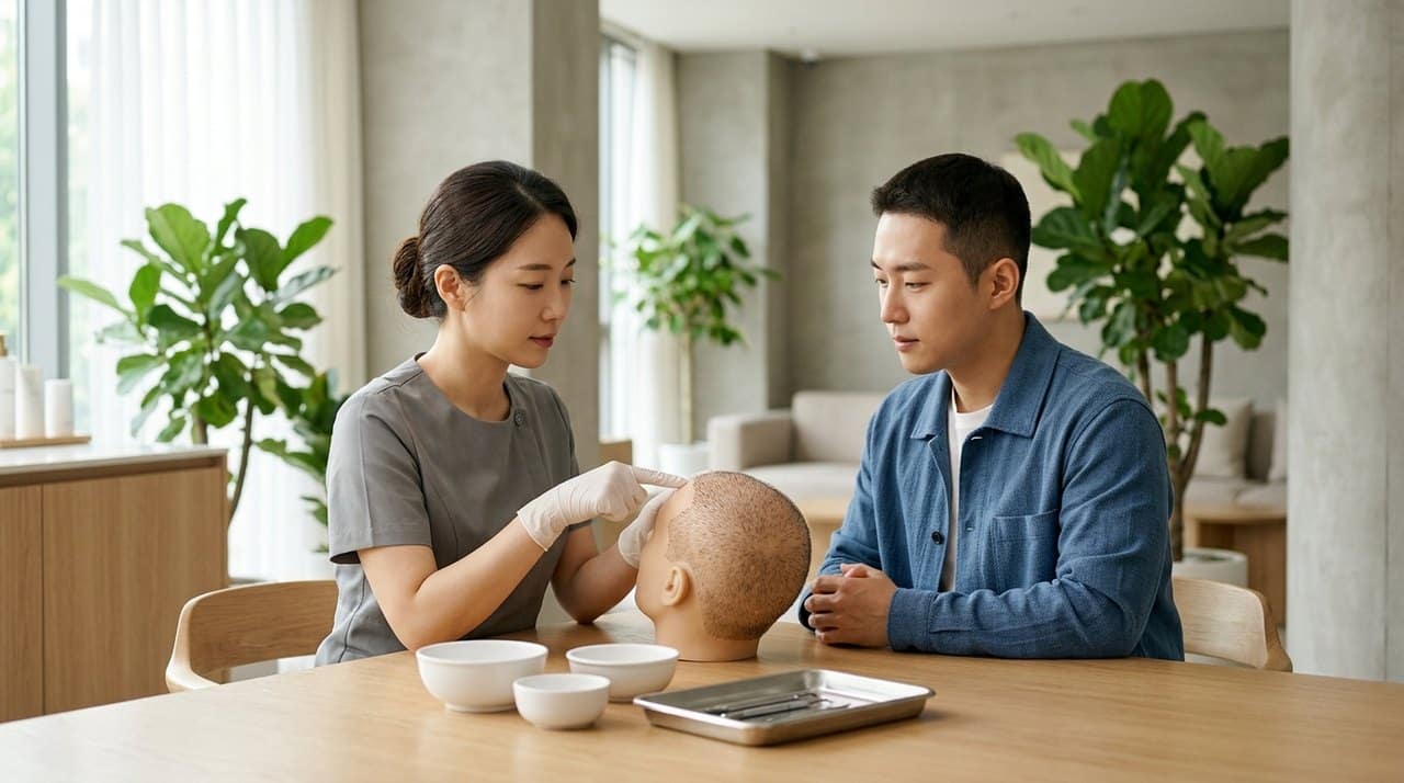 모발이식 생착률을 높이는 시술 전후 관리 방법 2 모발이식 생착률 관리법 피부과 전문의 정밀 1:1 상담 및 진단