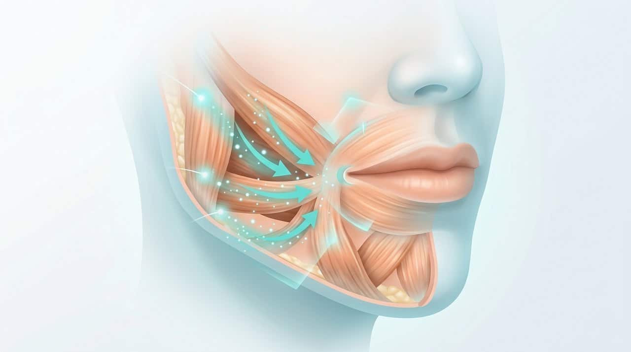입꼬리 보톡스 적합 대상 시술 침투 깊이 및 임상 효과 비교 인포그래픽 차트