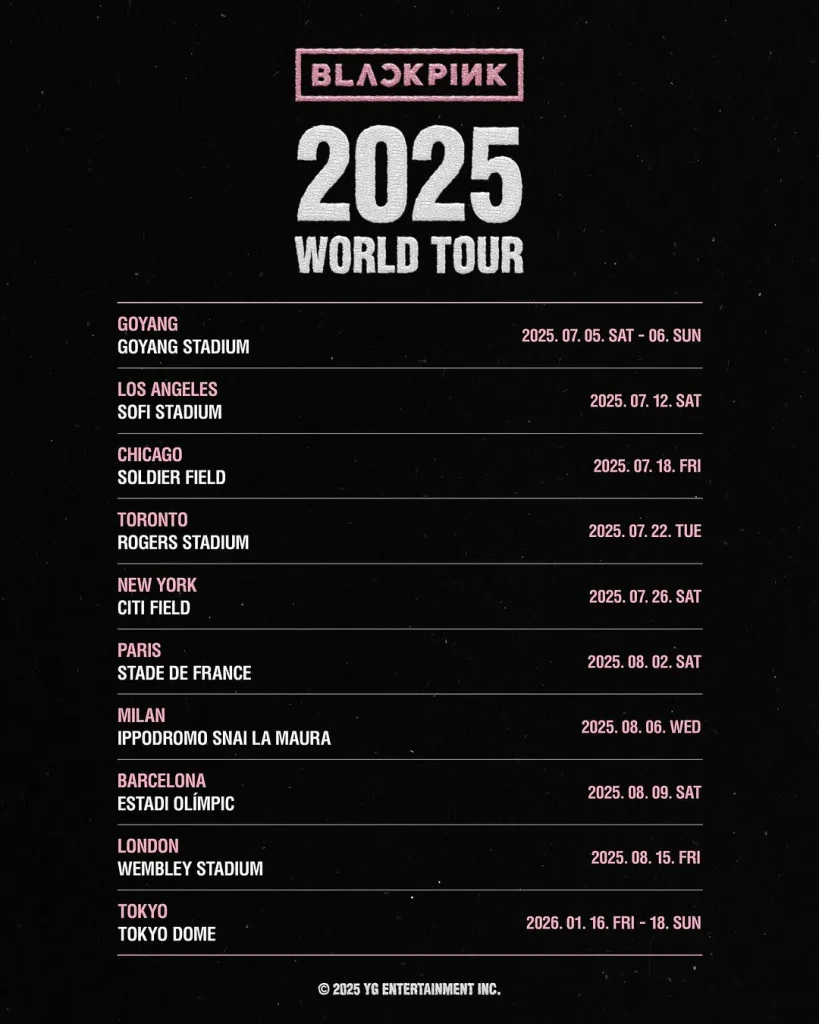 BLACKPINK世界巡演2025開跑!來韓追星順便升級你的顏值保養行程! 3 BLACKPINK世界巡演