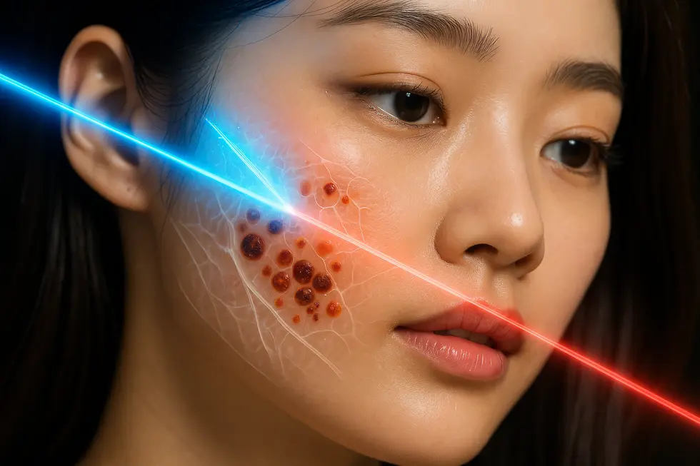 The dual wavelengths of the Excel V laser precisely target different skin concerns.
