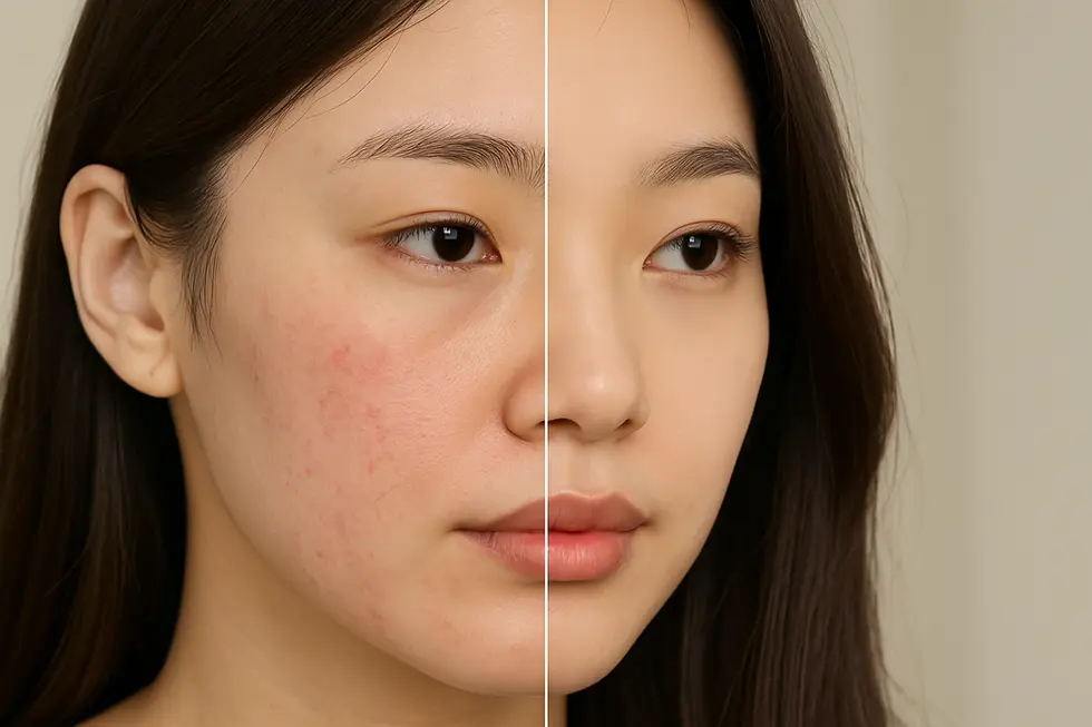 Excel V can significantly reduce redness and improve skin tone.