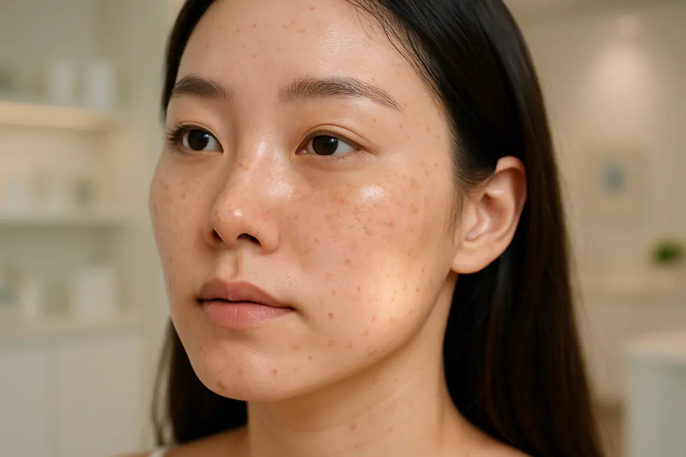 IPL治療のメカニズムと期待できる多様な効果をイメージ。シミ、赤み、毛穴など様々な肌悩みにアプローチ。