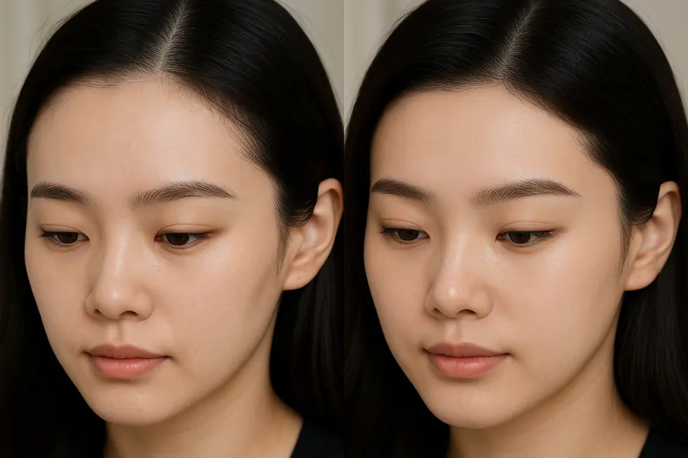 ヘアライン半永久球による自然な生え際の変化。理想のフェイスラインに近づけます。