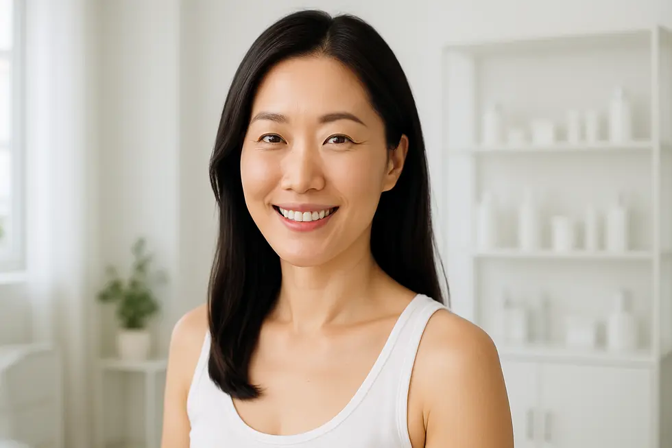 高周波管理と継続的なケアで輝く肌を維持。