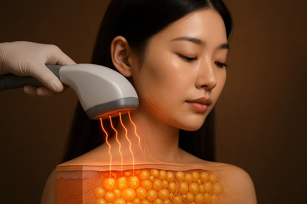 オンダリフティングのCoolwaves®技術が脂肪細胞に特異的に作用する様子を示しています。