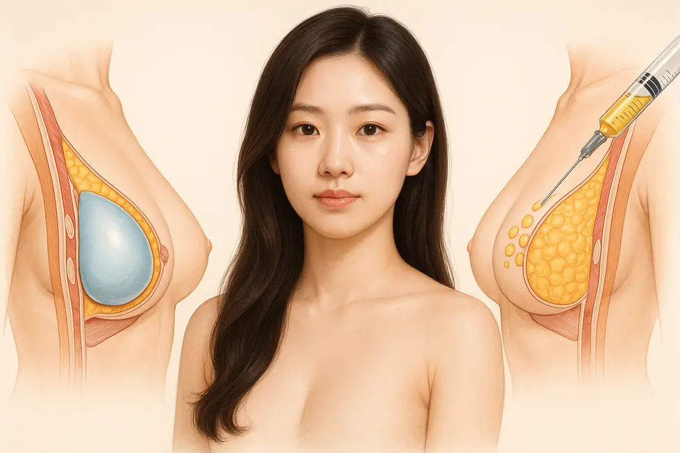 豊胸手術の2つの主要なアプローチ：インプラント法と脂肪注入法