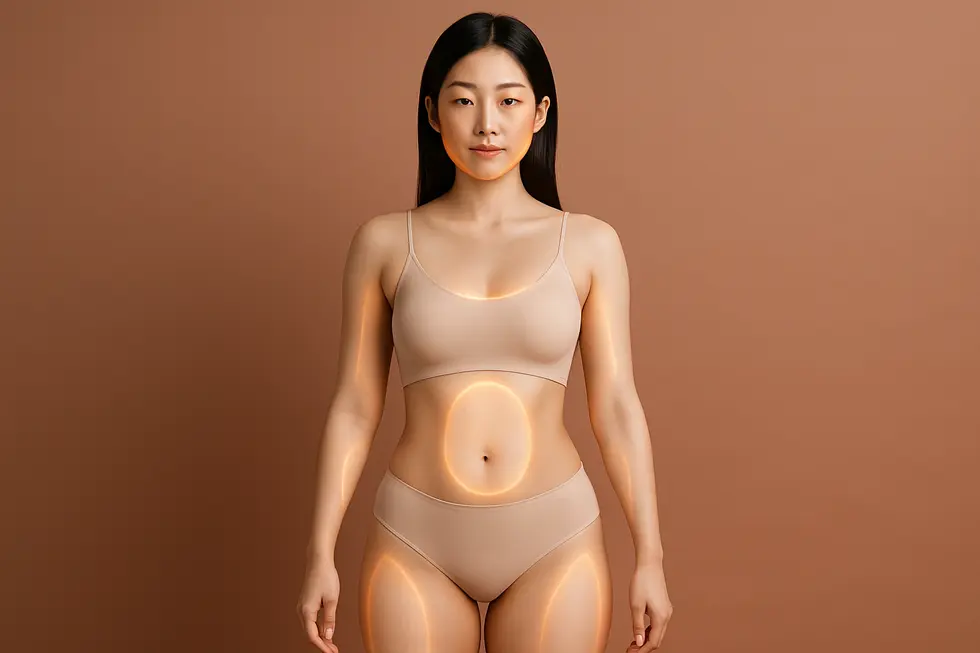 ノーブルシェイプの主な施術部位：気になる部分にアプローチできます。