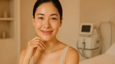 ミラクリア施術により、なめらかで透明感のある輝く肌を手に入れた女性のポートレート