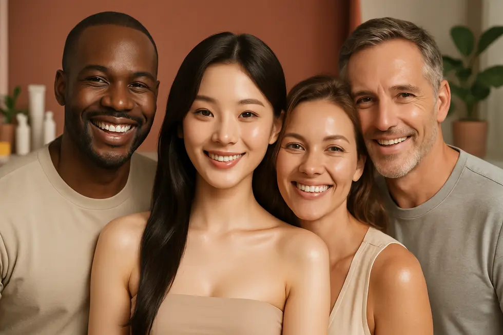 ファセラがおすすめの方々のイメージと、施術後の適切なケアで効果を長持ちさせる様子。