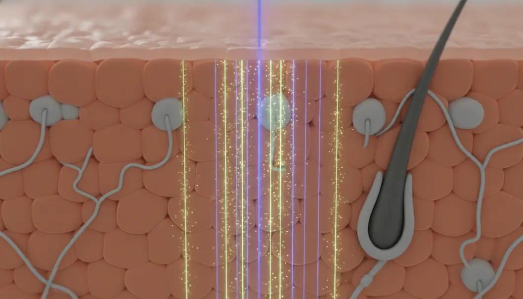 Micro-channels created by LaseMD allow deep penetration of specialized ampoules.