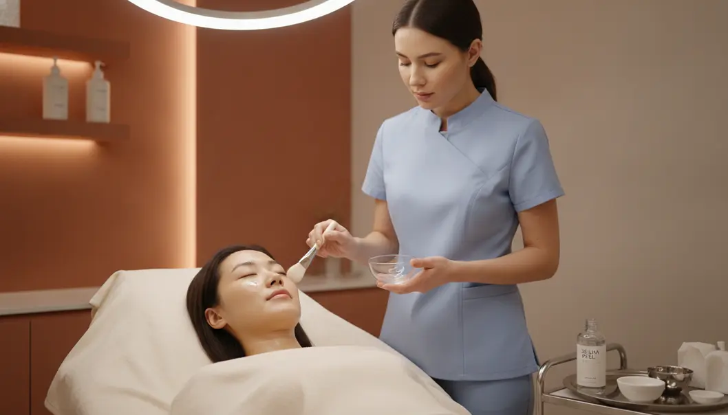 XE-LHA PEEL 能溶解毛孔皮脂、提升肌膚水潤透亮度，無傳統果酸的強烈刺痛感。