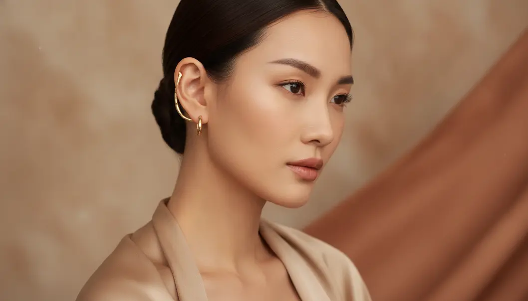 客製化耳形美學設計：正面自然展現耳廓線條，呈現精緻頭包臉黃金比例