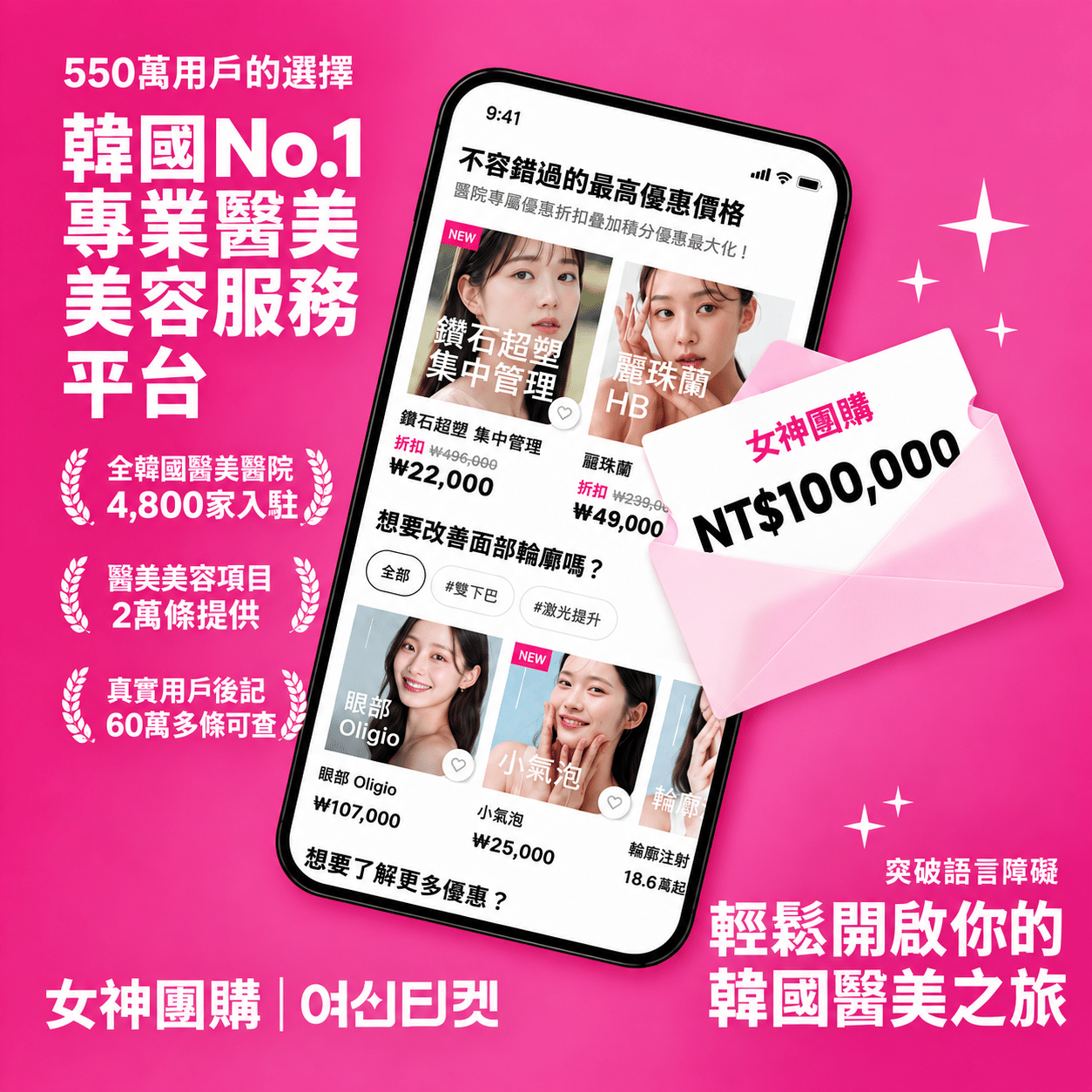 韓國醫美優惠平台宣傳海報
