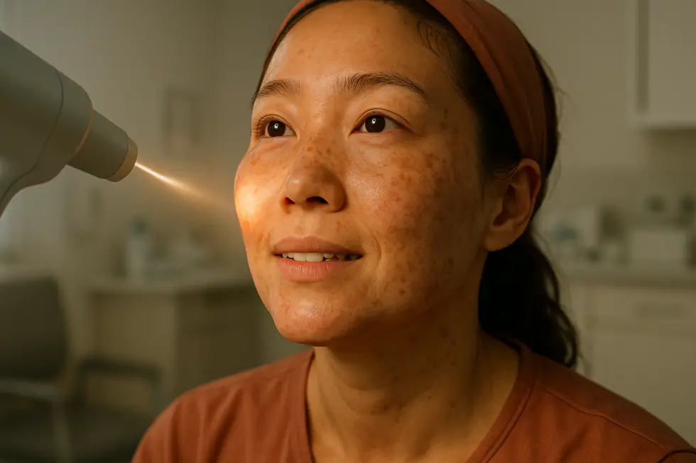 Alex toning 利用亞歷山大雷射，溫和改善膚色不均與斑點。